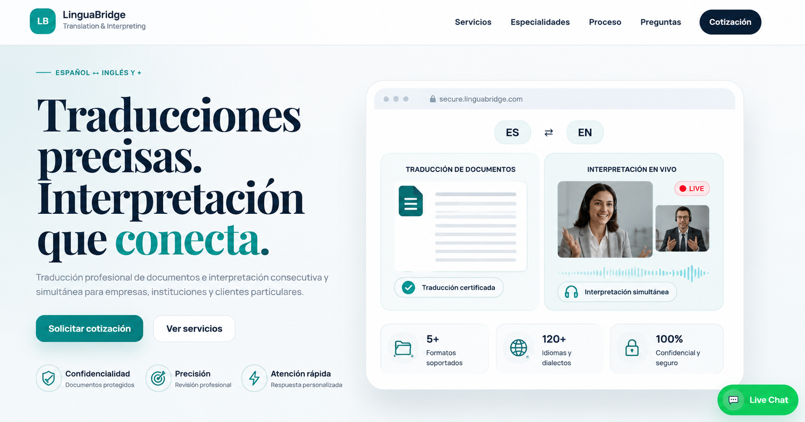 Muestra provisional para Interpretación y traducción